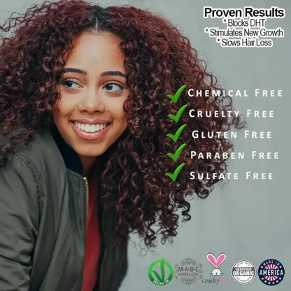 Organic Caffeine Hair Growth Explosion ad showcasing caffeine hair growth benefits