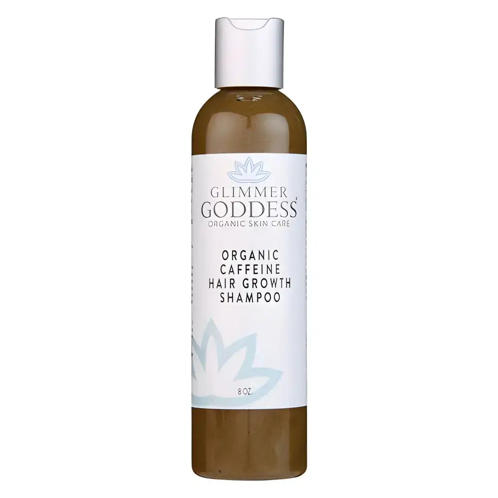 Brown bottle of Organic Caffeine Hair Growth Shampoo for thicker, healthier hair