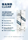 Organic Charcoal Face Cleanse with Gentle Residue for All Skin Types NANO CLEAR  EstaliosShop