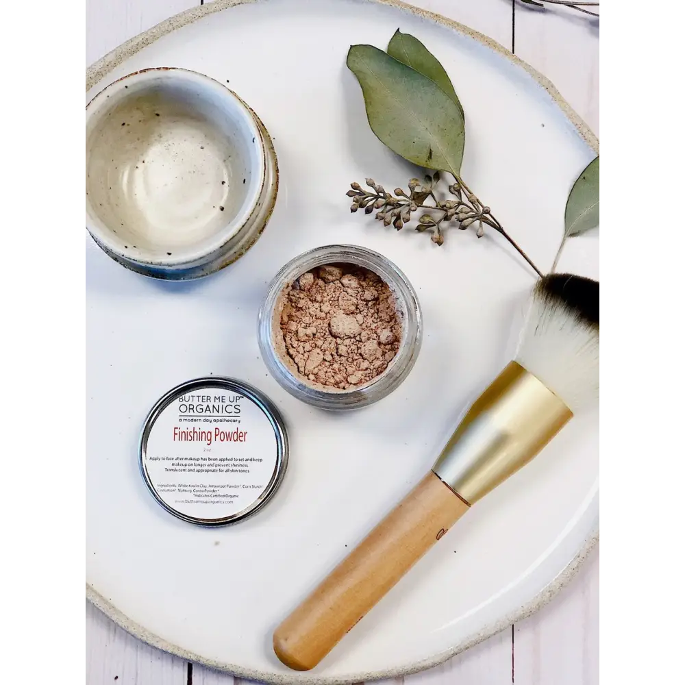 Organic Finishing Powder for a flawless finish, perfect for setting makeup all day