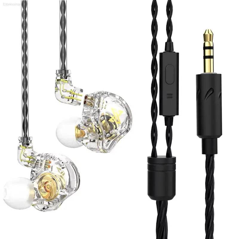 Original QKZ AK6 Copper Driver Hifi Wired Earphone 3.5MM Race Sport Headphone Bass Stereo Headset Music Earbuds in Ear with Mic - Estalios