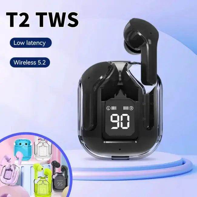 Trendy Wireless Earbuds in Pink and Black with Charging Cases for Superior Sound - Estalios