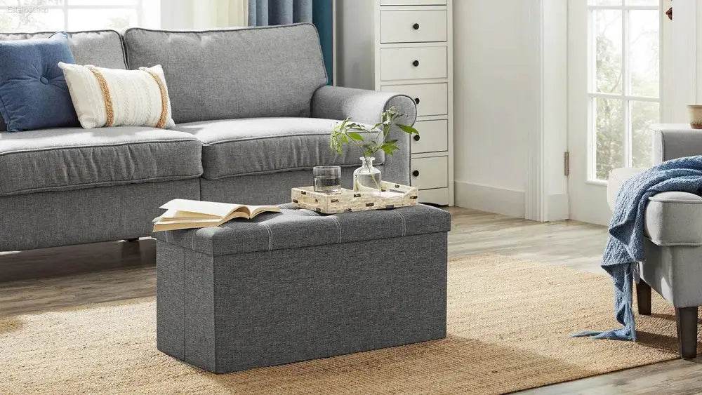 Ottoman Storage Bench, 21 Gal. Folding Chest for Living Room - Estalios