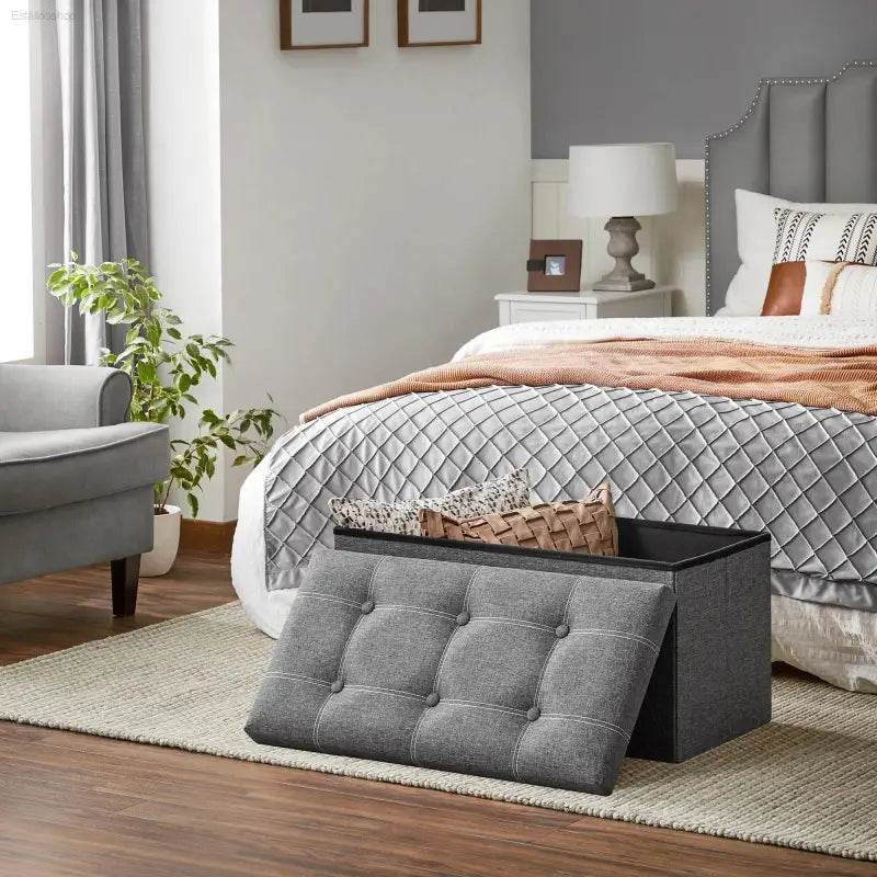 Ottoman Storage Bench, 21 Gal. Folding Chest for Living Room - Estalios