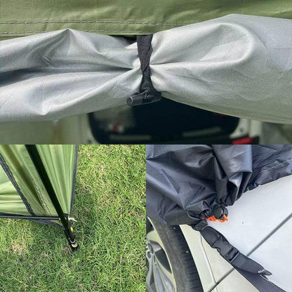 Unlock Adventure: Your Car Camping Tent Awaits! Gear up for unforgettable outdoor experiences with our Green and Black Car Camping Tent. Designed for convenience and durability - Estalios