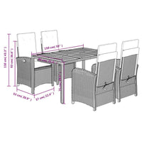 vidaXL 5 Piece Patio Dining Set with Cushions Comfort - Estalios