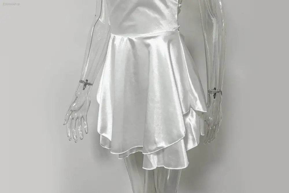 Outfitgirl Fashion Sexy Sling Open Back Tied Short Dress - Estalios