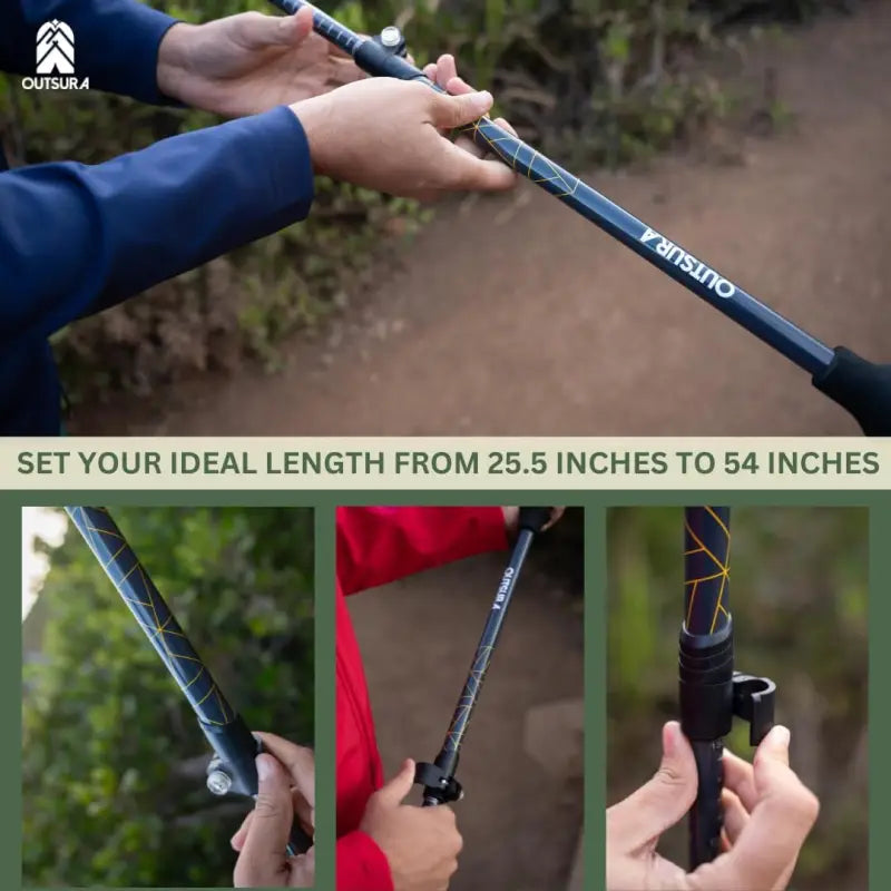 Outsura Carbon Fiber Trekking Poles – Professional Grade Ultralight Adjustable Hiking Poles with Quick-Lock System – Lightweight Walking Sticks for Hiking and Backpacking Pack of 2