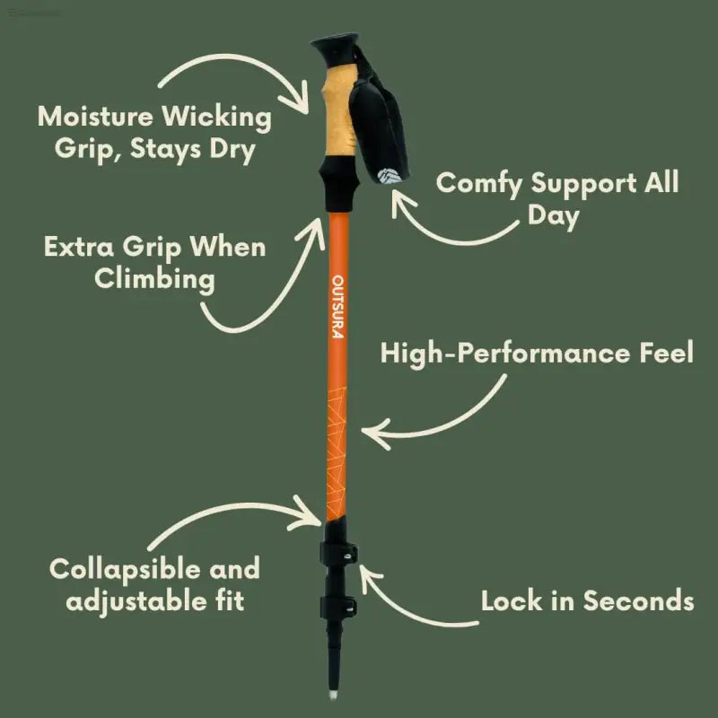 Outsura Carbon Fiber Trekking Poles – Professional Grade Ultralight Adjustable Hiking Poles with Quick-Lock System – Lightweight Walking Sticks for Hiking and Backpacking Pack of 2