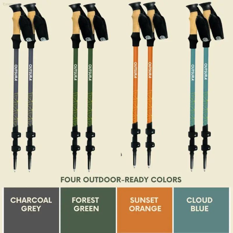 Outsura Carbon Fiber Trekking Poles – Professional Grade Ultralight Adjustable Hiking Poles with Quick-Lock System – Lightweight Walking Sticks for Hiking and Backpacking Pack of 2
