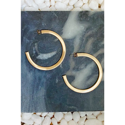 Overall Luxe Round Hoop Earrings in gold, the perfect statement hoop earrings