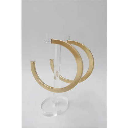 Shiny Gold Overall Luxe Round Hoop Earrings for a stylish touch to any outfit