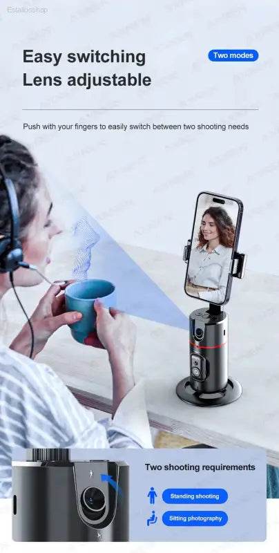 P02 360 Rotation Gimbal Stabilizer for Tiktok Live Selfies - Estalios