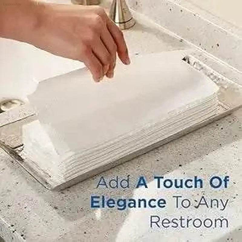 Stack of disposable paper towels.