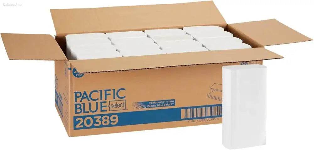 Box of white paper napkins.