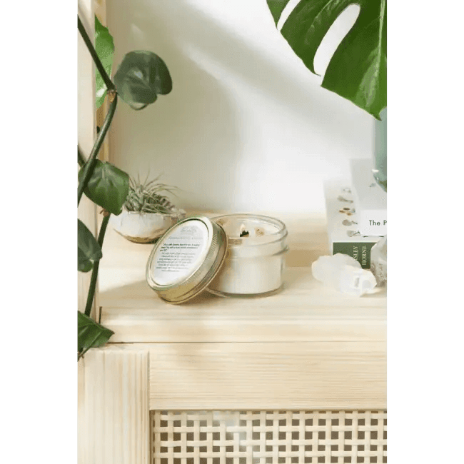 Rustic Garden Glow Shelf with Candles for Cozy Ambiance - Estalios