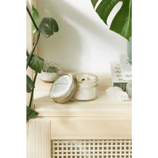 Rustic Garden Glow Shelf with Candles for Cozy Ambiance - Estalios