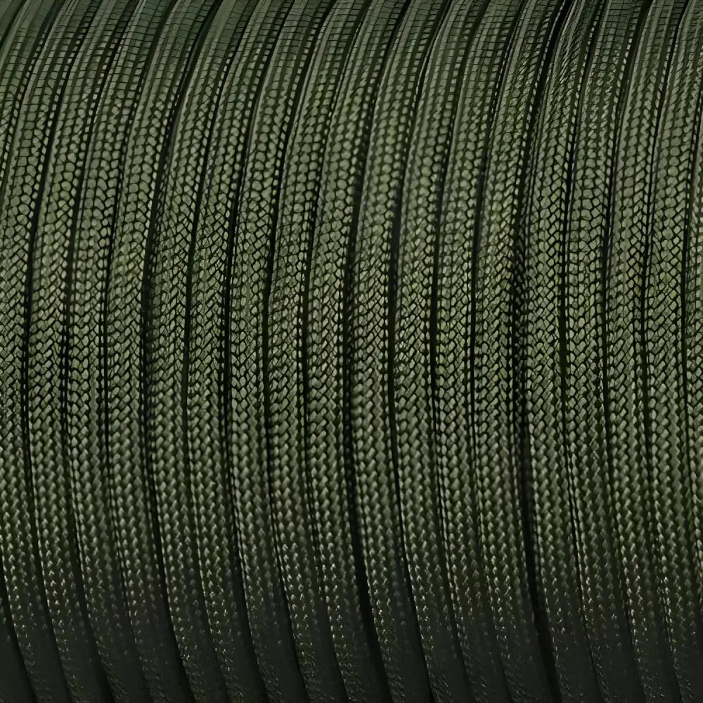 Olive green paracord cord spool for outdoor camping gear in view cart