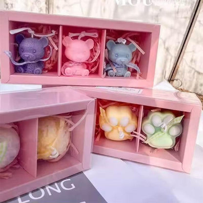 Pastel Teddy Magic: Soaps and Candles Gift Set - Estalios