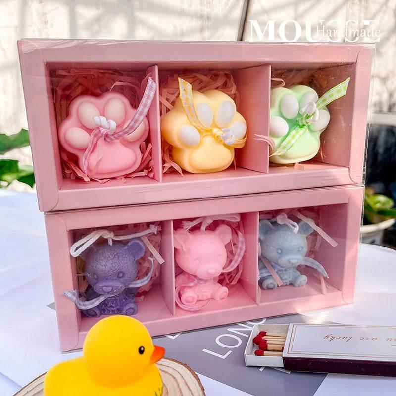 Pastel Teddy Magic: Soaps and Candles Gift Set - Estalios