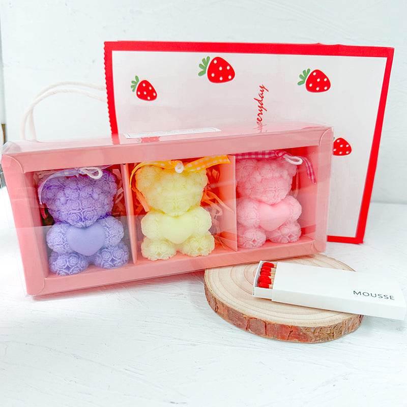 Pastel Teddy Magic: Soaps and Candles Gift Set - Estalios