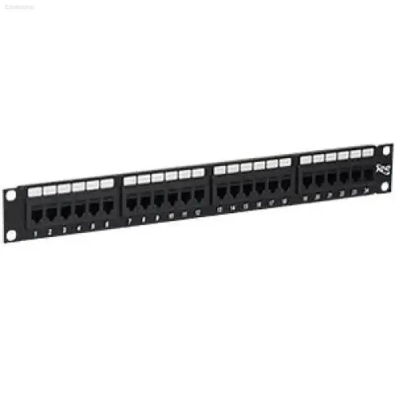 Patch Panel Cat 6 Feed-Thru 24 Ports for Easy Setup - Estalios