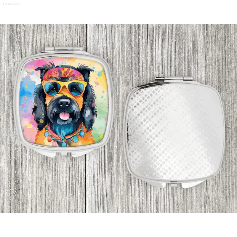 Pawsome Pocket Glam: Double Doggy Mirrors! Here's a Product Description: Get Ready to Unleash your Inner Beauty with our Adorable Dog Design - Estalios
