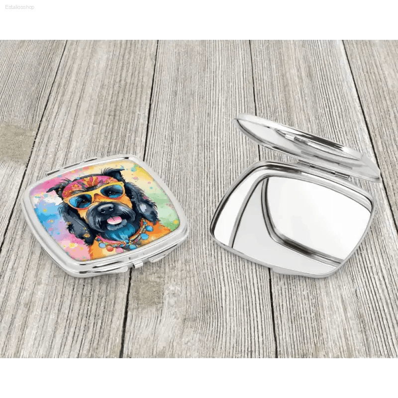 Pawsome Pocket Glam: Double Doggy Mirrors! Here's a Product Description: Get Ready to Unleash your Inner Beauty with our Adorable Dog Design - Estalios