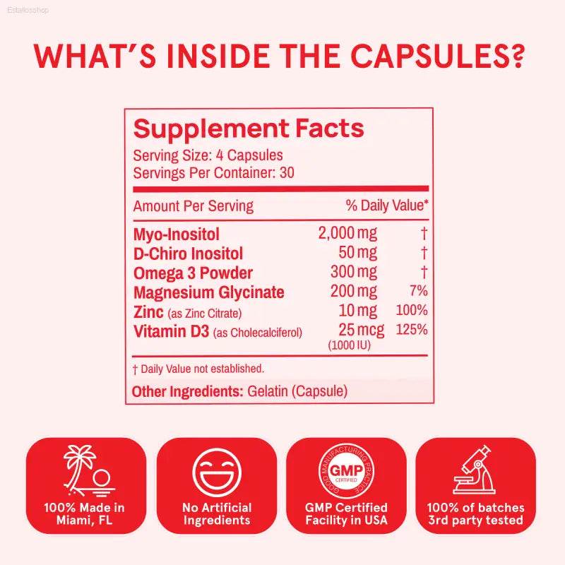 Supplement facts label.
