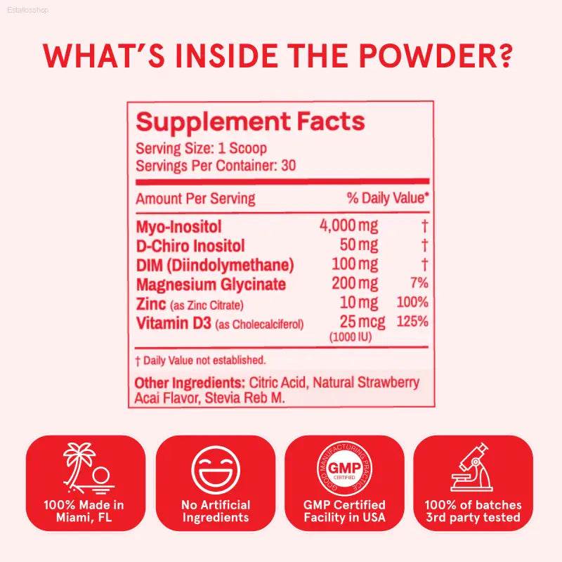 Supplement facts label.
