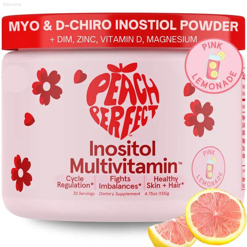 Peach Perfect Inositol Multivitamin powder.