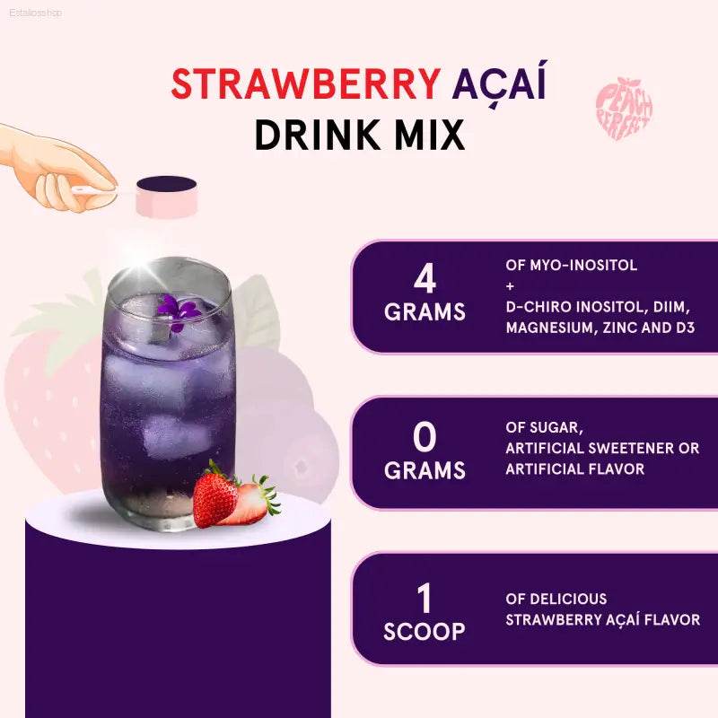 Strawberry açai drink mix information.