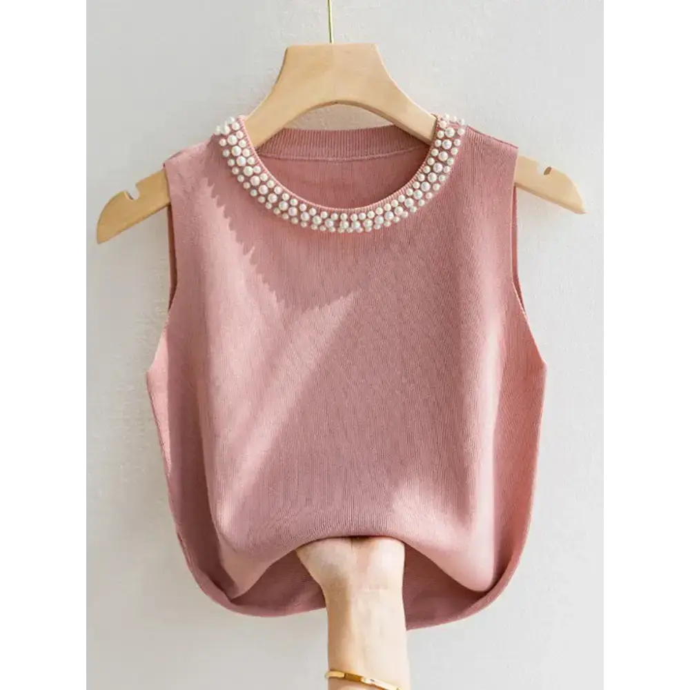 Pearl Glam Knit Vest Korea