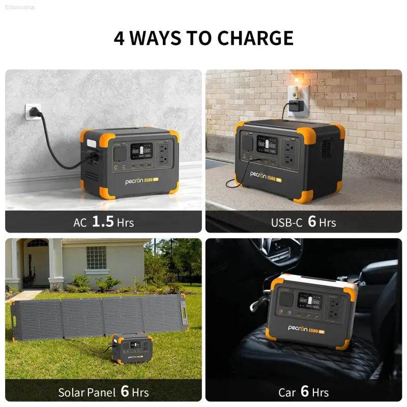 Pecron E500LFP Solar Generator 576Wh with 100W Panel - Estalios