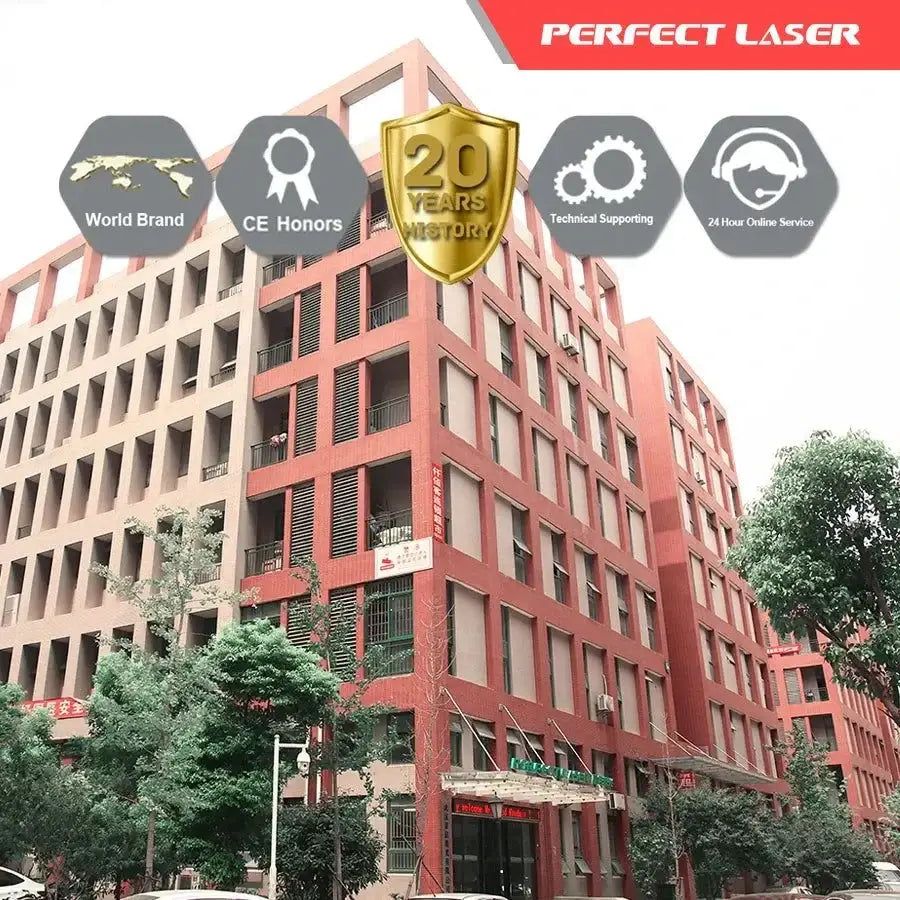 Multi-story red and beige building with Perfect Laser Automatic Fabric CNC Cutter