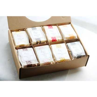 Boxed set of wrapped soaps in the Perfect Mother’s Day Soap Sampler Gift Set