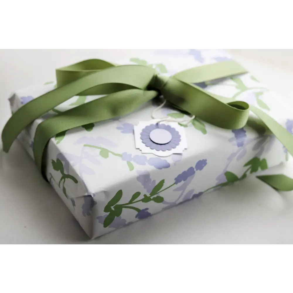 Wrapped gift with green ribbon for Perfect Mother’s Day Soap Sampler Gift Set