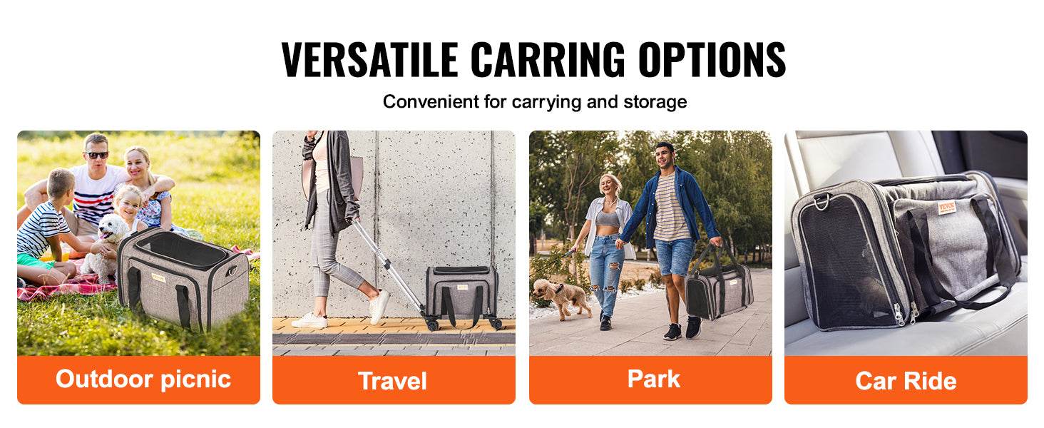 Breathable Pet Cat Carrier Backpack with Wheels for Travel - Estalios