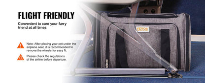 Breathable Pet Cat Carrier Backpack with Wheels for Travel - Estalios
