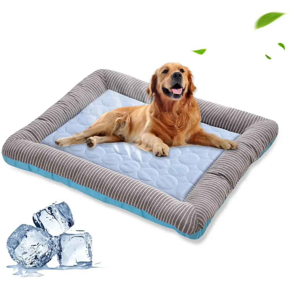 Pet Cooling Pad Bed For Dogs Cats Puppy Kitten Cool Mat Pet Blanket Ice Silk Material Soft For Summer Sleeping Blue