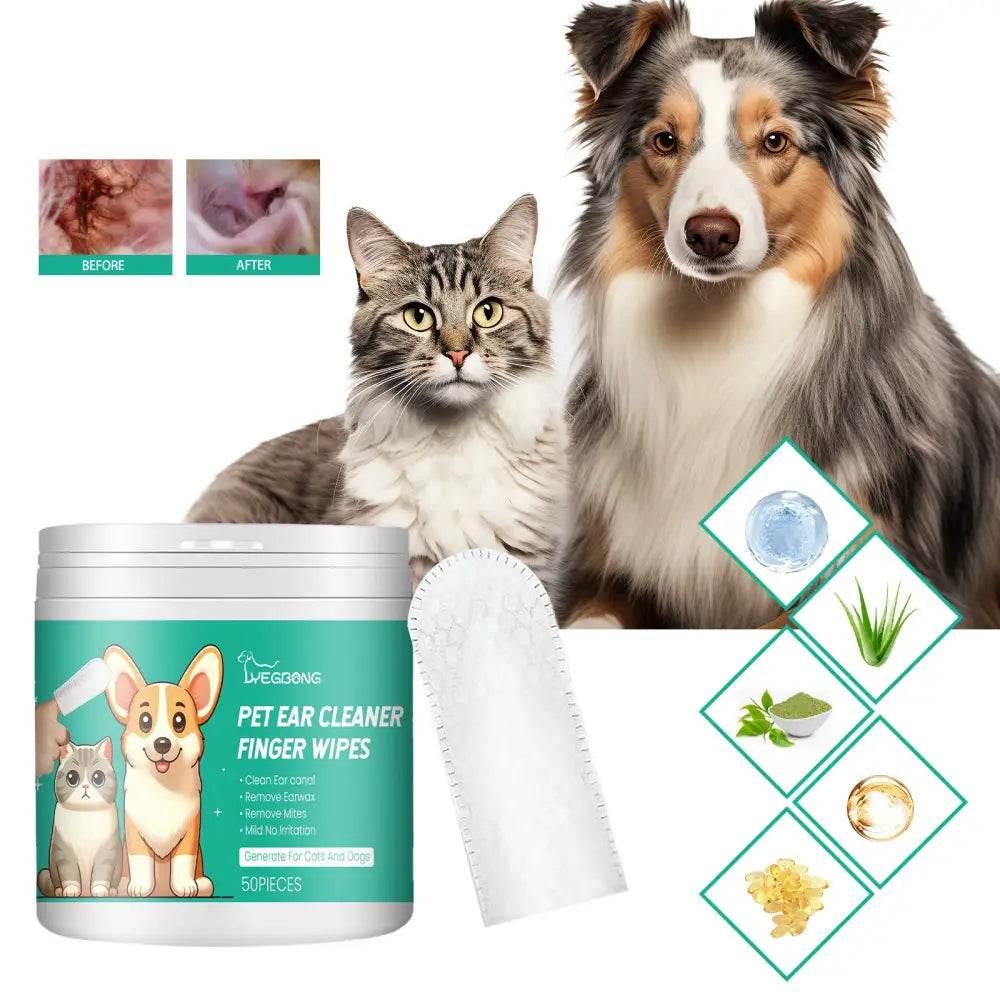 Pet Ear Cleaner Finger Wipes for Easy Odor Removal - Estalios