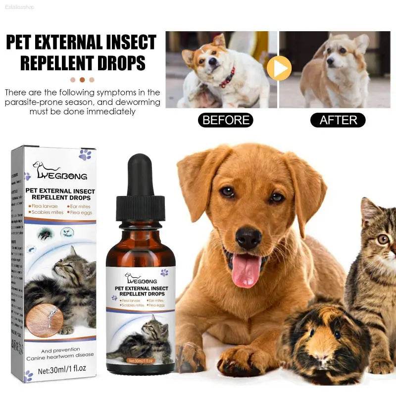 Pet Extracorporeal Insect Repellent Drops For Cats And Dogs - Estalios