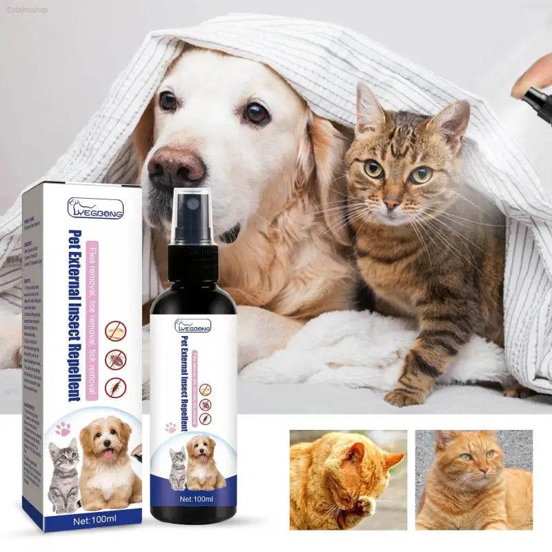 Pet Flea Spray, Cat And Dog Skin Cleansing Anti-Itch Spray - Estalios