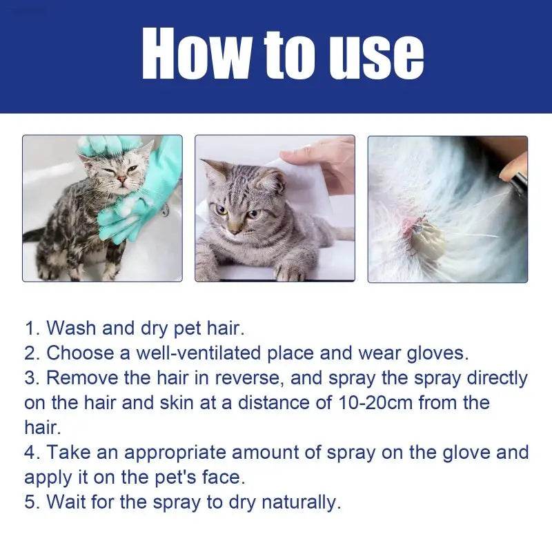 Pet Flea Spray, Cat And Dog Skin Cleansing Anti-Itch Spray - Estalios