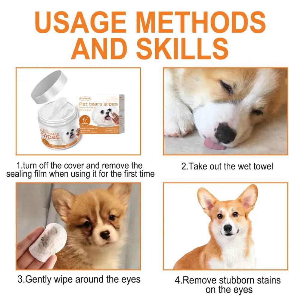 Pet Wipes Clean for Dogs and Cats Tear Stains - Estalios