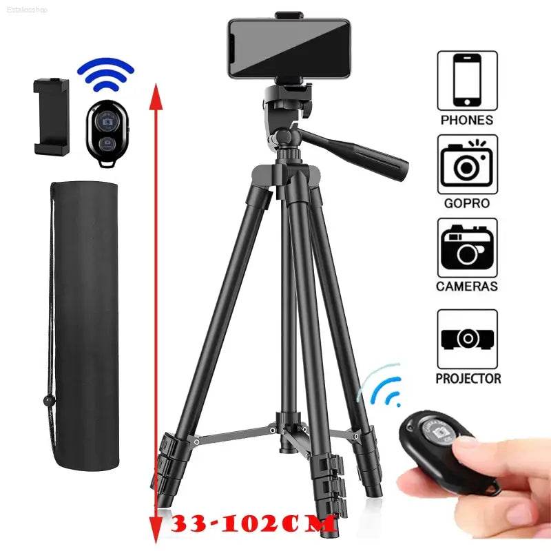 Phone Tripod For Video Recording With Bluetooth Remote - Estalios