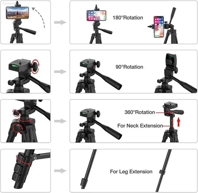 Phone Tripod For Video Recording With Bluetooth Remote - Estalios
