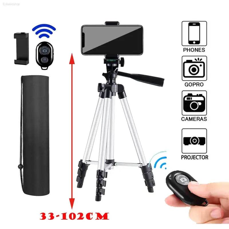 Phone Tripod For Video Recording With Bluetooth Remote - Estalios