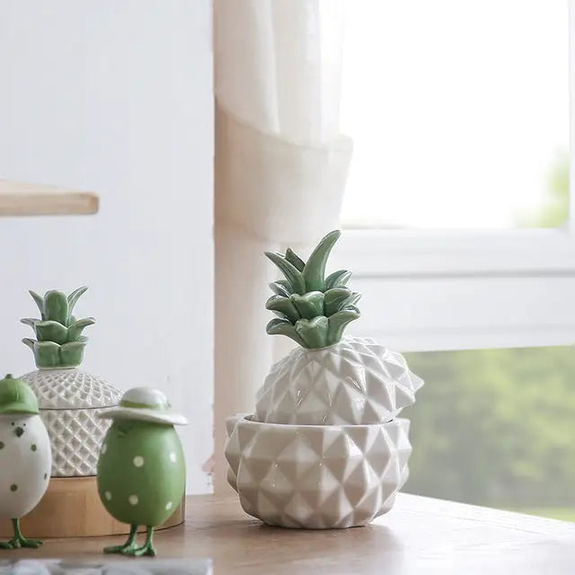 Ceramic Pineapple Trinket Box in Pineapple Sugar Bowl Ceramic Storage Jars collection