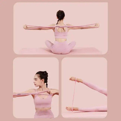 Pink 8-Shaped Resistance Band for Strength and Stretching - Estalios